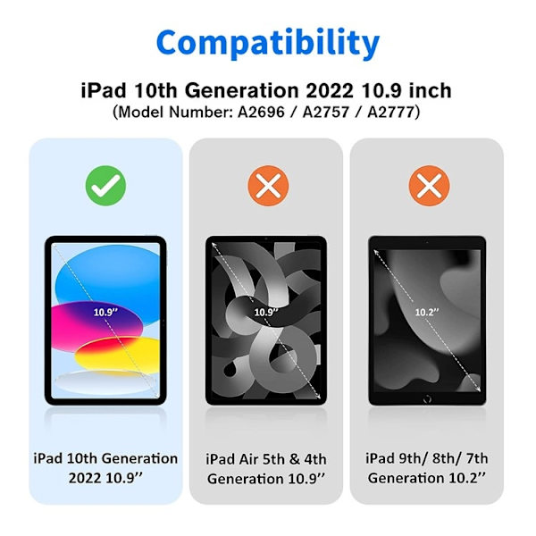 SKALO iPad 10.9 (2022) ENKAY HAT PRINCE Privacy Hærdet Glas - Sort Black