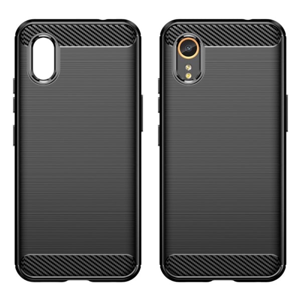 SKALO Samsung Xcover 7 Armor Carbon Iskunkestävä TPU suojakuori Black