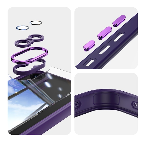 SKALO Sony Xperia 10 VI Silky Touch TPU + Akryl Metallknappar Skal - Mörklila Mörklila