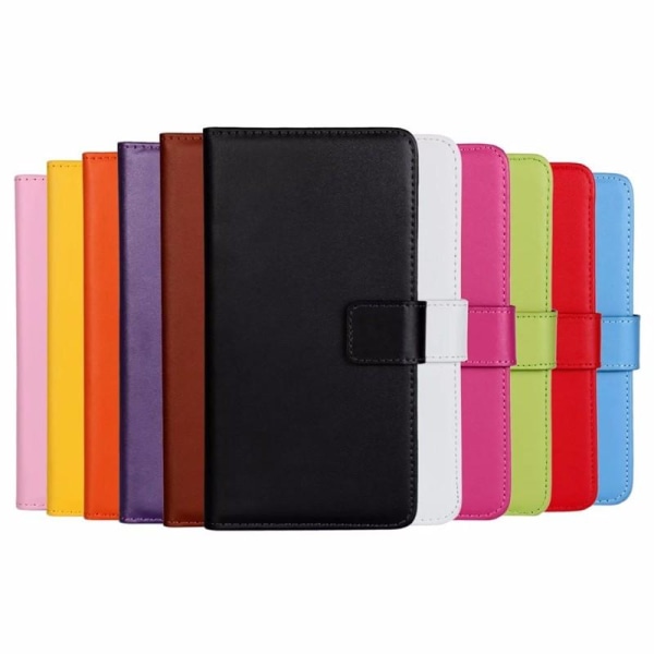 Plånboksfodral Äkta Skinn iPhone 13 Mini - fler färger Svart