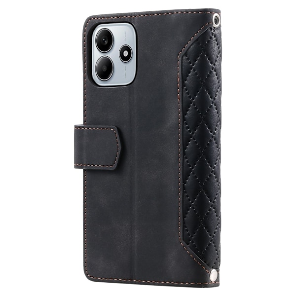 SKALO Xiaomi Redmi Note 14 5G Style 005 Big Wallet Quiltat Plånboksfodral - Svart Svart
