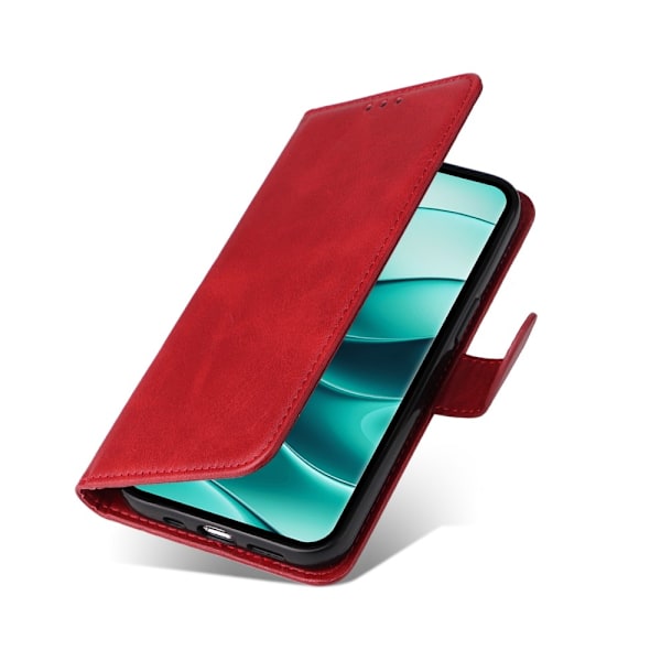 SKALO Xiaomi Redmi Note 14 Pro 5G PU-läder Plånboksfodral - Fler färger Röd