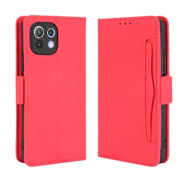 SKALO Xiaomi Mi 11 Lite 6-FACK Plånboksfodral - Röd Röd