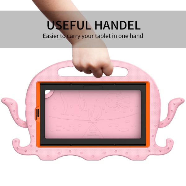 SKALO Samsung Tab A7 Lite 3D Cartoon lapsen Kuori - Pinkki Pink