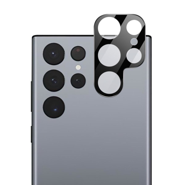 2-PACK SKALO Samsung S23 Ultra 3D Linsskydd/Kameraskydd Härdat Glas - Svart Svart