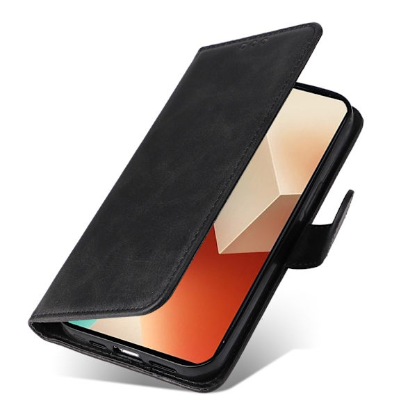 SKALO Xiaomi Redmi Note 13 5G PU-Läder Plånboksfodral - Fler färger Svart