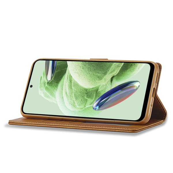 SKALO Xiaomi Redmi Note 12 5G LC.IMEEKE Lompakkokotelo PU-nahkaa - Vaaleanruskea Light brown