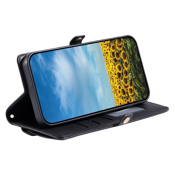 SKALO Motorola Moto G35 5G PU-Nahkakotelo Lompakkokotelo - Musta Black