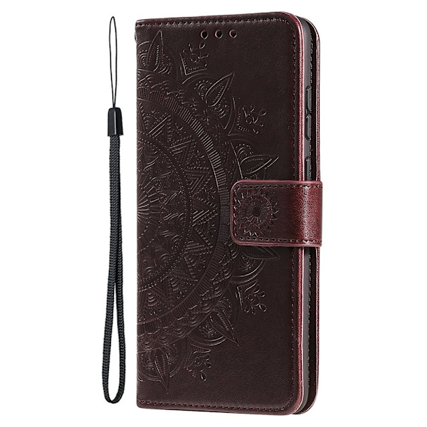 SKALO iPhone 15 Pro Mandala Plånboksfodral - Brun Brun
