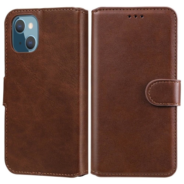 SKALO iPhone 13 Mini Classic Wallet Cover - Brun Brown