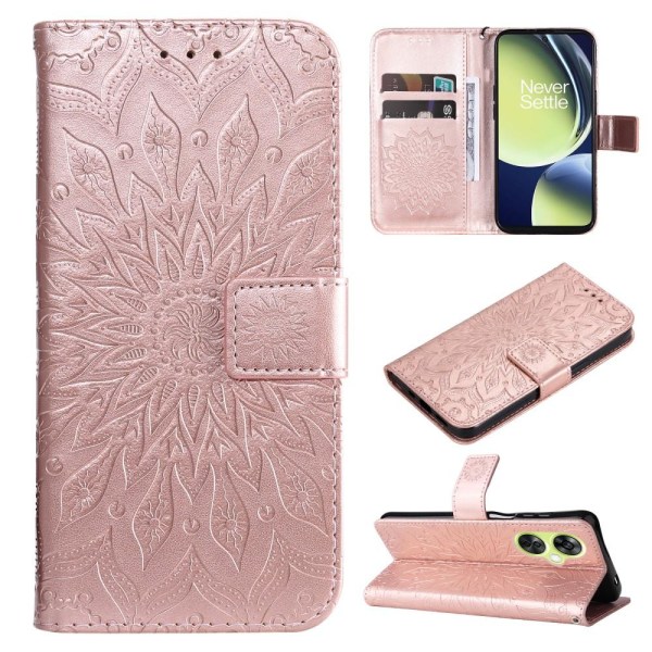 SKALO OnePlus Nord CE 3 Lite 5G Mandala lompakkokotelo - Ruusuku Pink gold