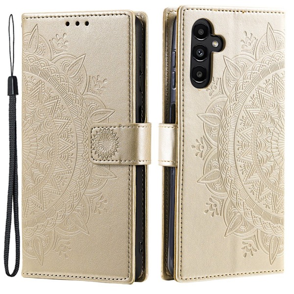 SKALO Samsung A35 5G Mandala Flip Cover - Guld Gold