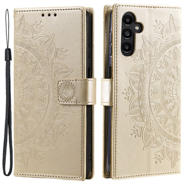 SKALO Samsung A35 5G Mandala Plånboksfodral - Guld Guld