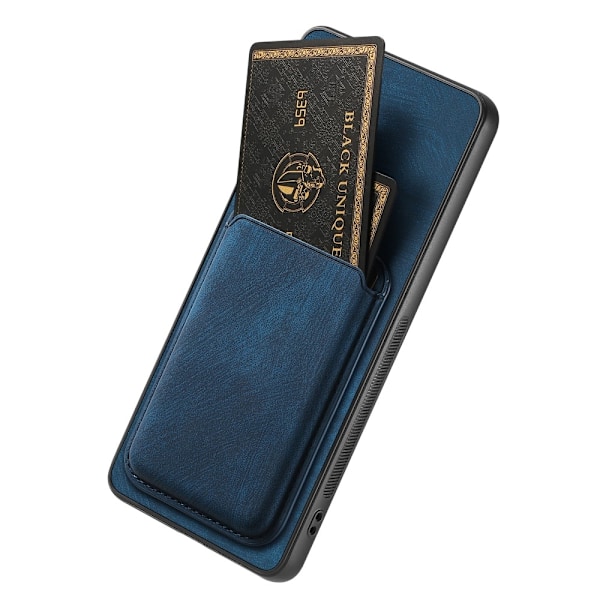 SKALO Samsung A56 5G PU-nahkainen magneettinen korttikotelo Suojakuori - Sininen Blue