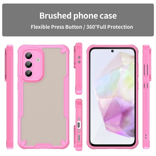 SKALO Samsung A36 5G Armor Hybrid Frosted Suojakuori - Pinkki Pink