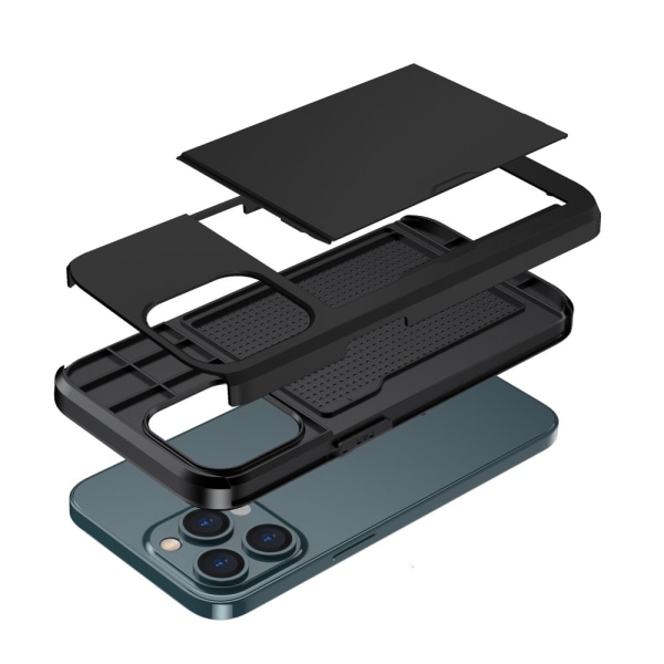 SKALO iPhone 14 Pro Armor Skal Korthållare - Svart Svart