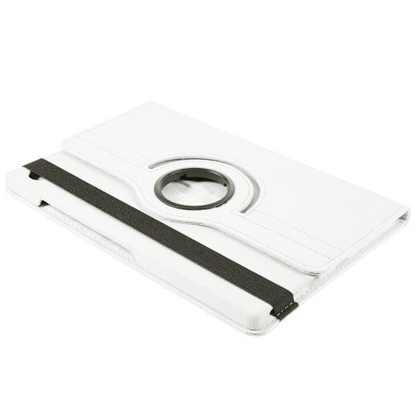 SKALO Samsung Tab A9+ 360 Litchi Suojakotelo - Valkoinen White