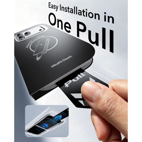 2-PACK ESR UltraFit Classic Tempered Glass Skærmbeskyttelse til iPhone 18 Pro - Sort Black