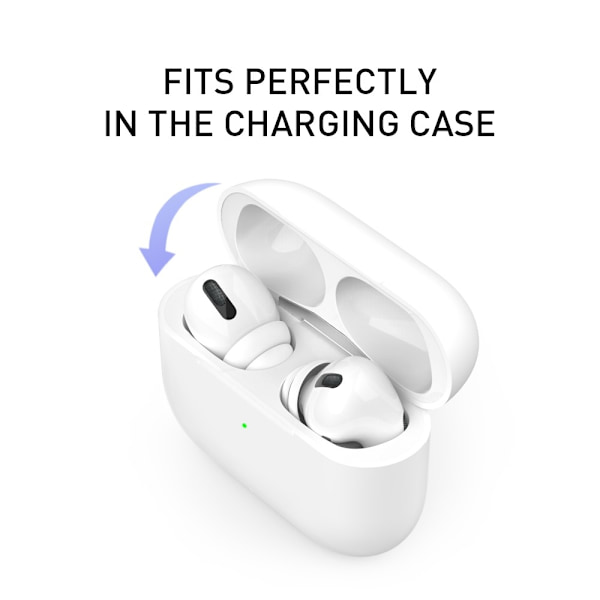 2-PAKK AHASTYLE AirPods Pro 1/2 silikone Ørepropper med dobbelt design L - Hvid White