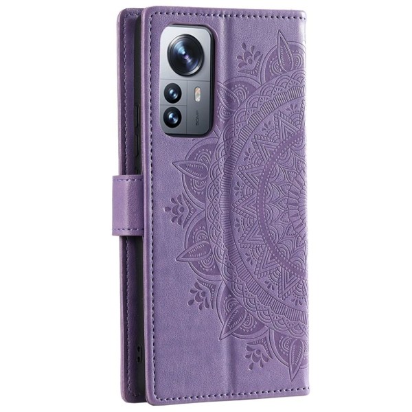 SKALO Xiaomi 12 Pro Mandala lompakkokotelo - Violetti Purple