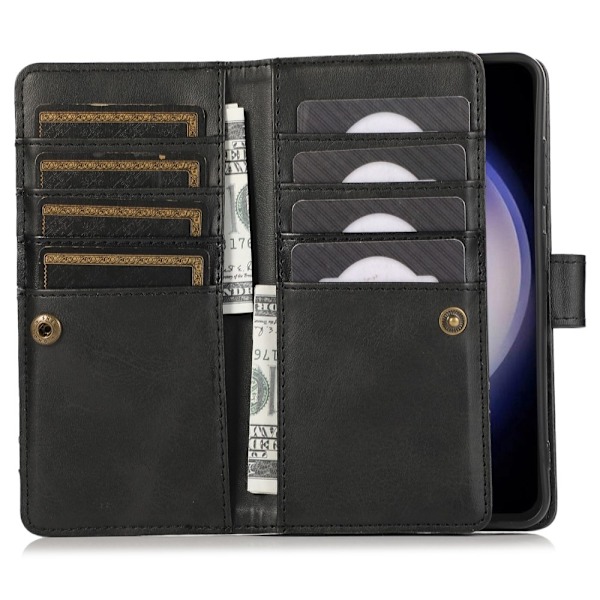 SKALO Samsung S25 Big Wallet Flip Cover - Sort Black