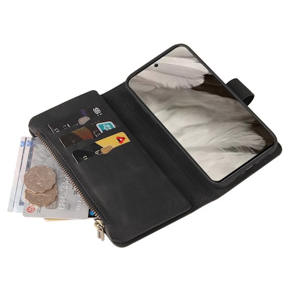 SKALO Google Pixel 8 Big Wallet 17-FACK Plånboksfodral - Svart Svart