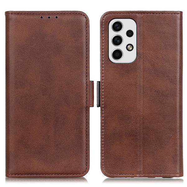 SKALO Samsung A23 5G Flip Cover m. pung i PU-læder - Brun Brown