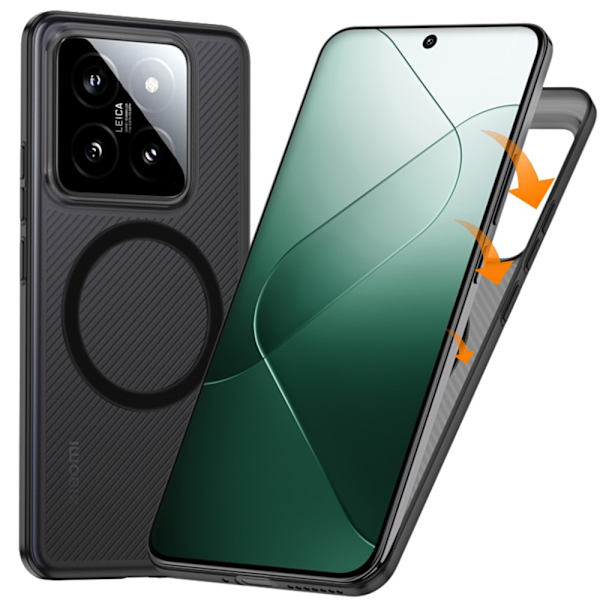 SKALO Xiaomi 14 5G Twill Magnetring Skal - Vit Vit