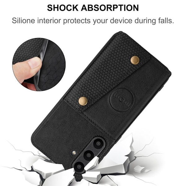 SKALO Samsung A36 5G PU-nahkakotelo, 2 korttipaikkaa Suojakuori - Musta Black
