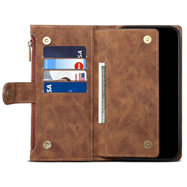 SKALO Motorola Moto G84 5G ESEBLE Big Wallet Plånboksfodral - Brun Brun