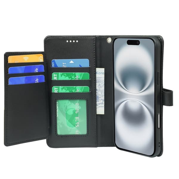 SKALO iPhone 17 Pro Max 9-RUM Flip Cover - Sort Black