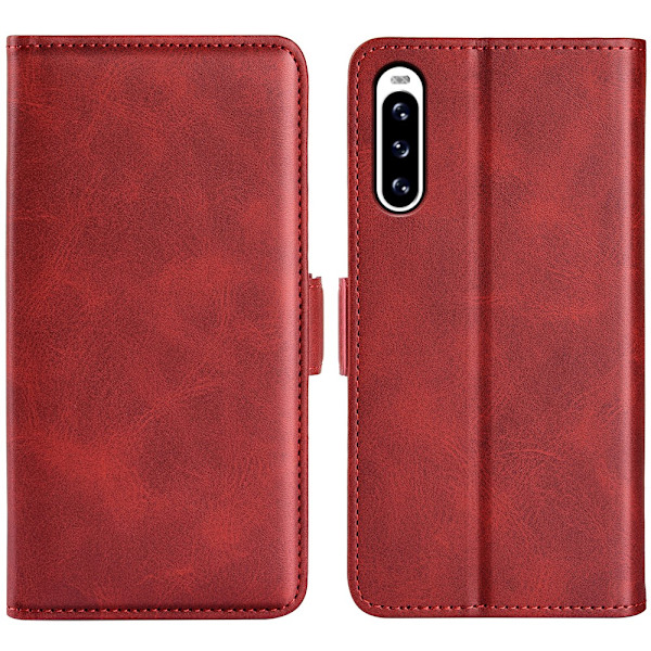 SKALO Sony Xperia 10 V Premium Wallet Flip Cover - Rød Red
