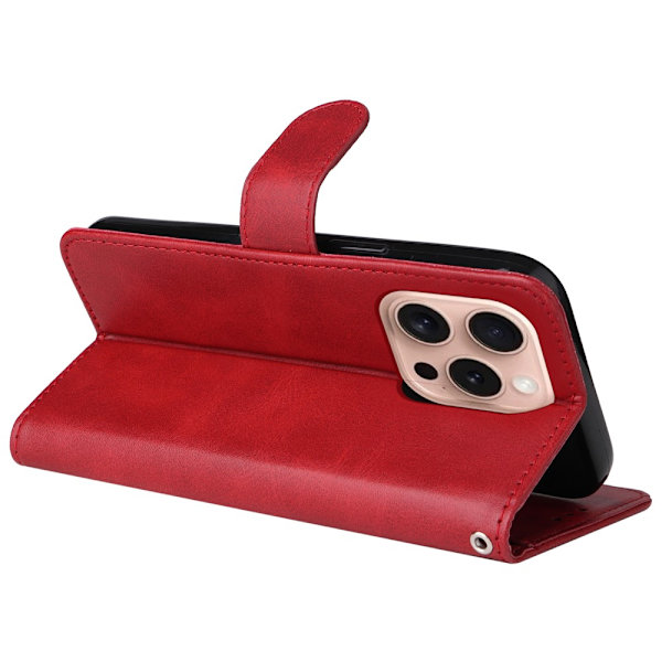 SKALO iPhone 16 Pro PU-nahkainen Lompakkokotelo - Valitse väri Red