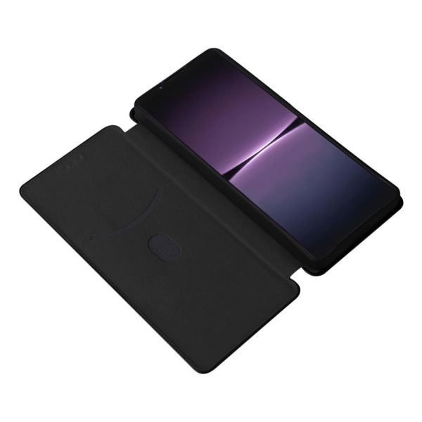 SKALO Sony Xperia 1 V Carbon Fiber Plånboksfodral - Svart Svart