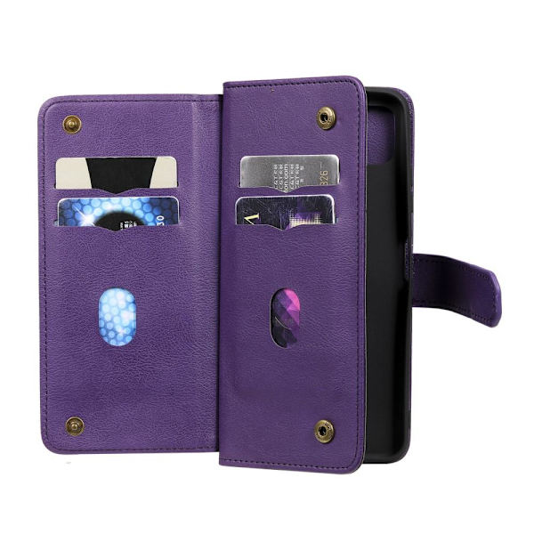 SKALO Samsung A22 5G 10-FACK Plånboksfodral - Lila Purple