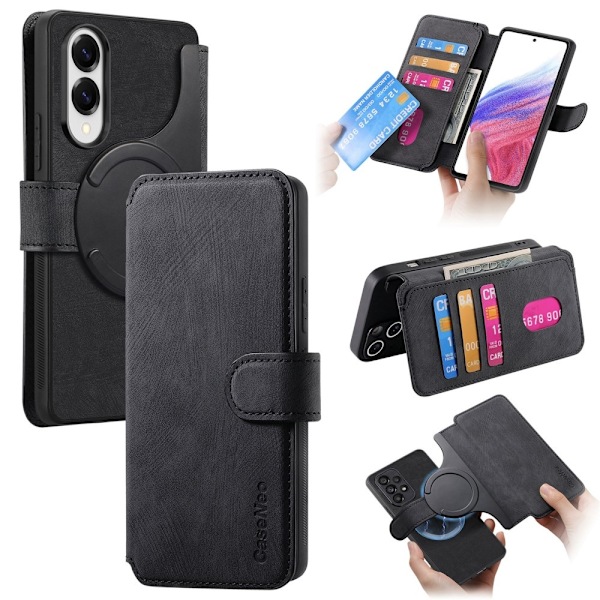 SKALO Samsung S25 Edge CASENEO MW-03 Flip Cover - Sort Black