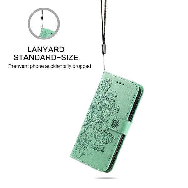 SKALO Motorola Moto G75 5G Mandala Flip Cover - Turkis Turquoise