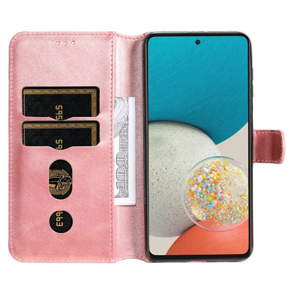 SKALO Samsung A53 5G Classic Lompakkokotelo - Pinkki Pink