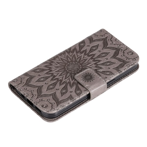 SKALO Motorola Edge 30 5G Mandala lompakkokotelo - Harmaa Grey