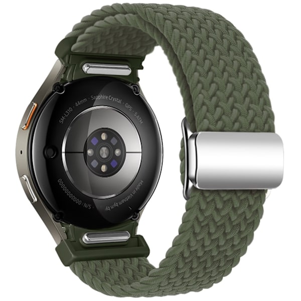 SKALO Punottu Tygaranneke Samsung Watch 6 Classic 43mm/47mm - Valitse väri Dark green