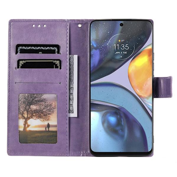 SKALO Motorola Moto G22 Mandala lompakkokotelo - Violetti Purple