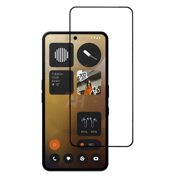 2-KPL SKALO Nothing Phone (3a) Pro Koko Näytön Panssarilasi - Musta Black