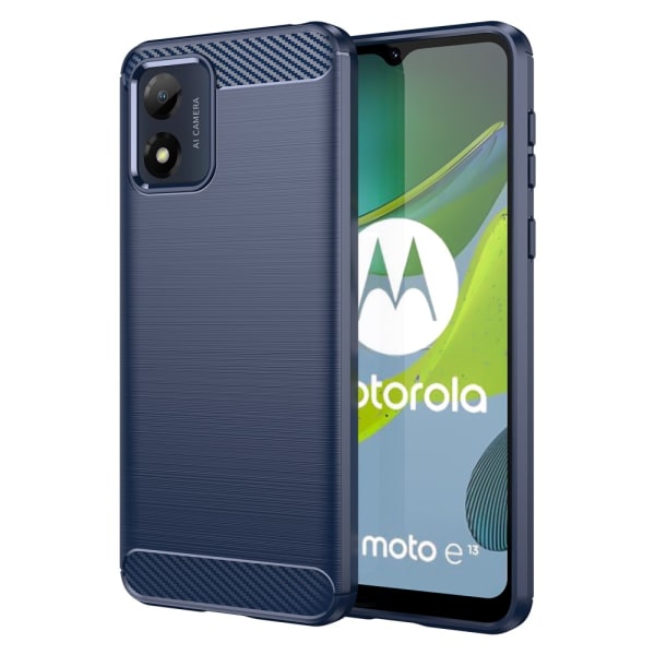 SKALO Motorola Moto E13 4G Armor Carbon Iskunkestävä TPU suojaku Blue