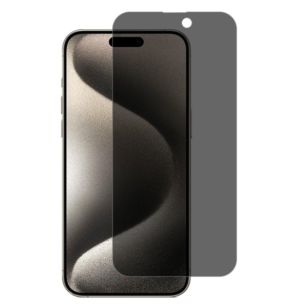 2-PACK SKALO iPhone 15 Pro Privacy Skärmskydd Härdat Glas - Svar Svart