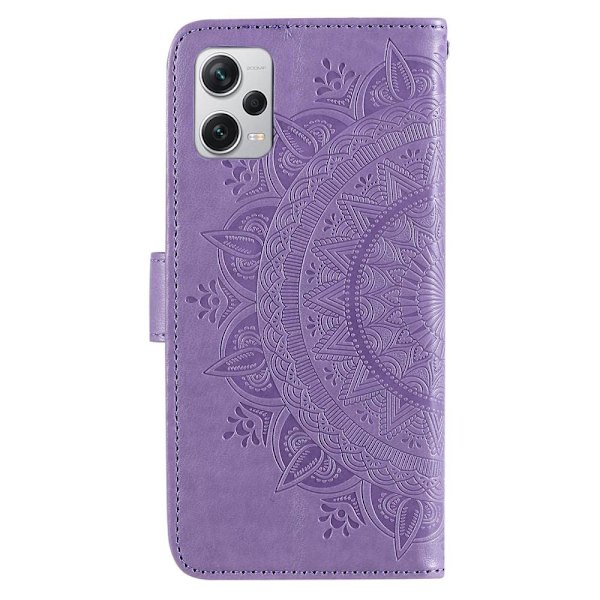 SKALO Xiaomi Redmi Note 12 Pro 5G Mandala Flip Cover - Lilla Purple