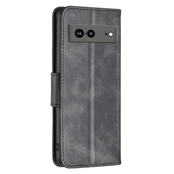 SKALO Google Pixel 7a Flip Cover m. pung i PU-læder - Sort Black