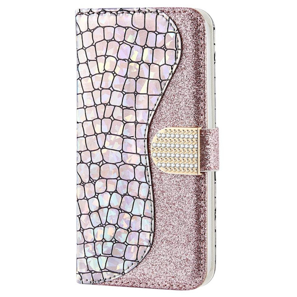 SKALO Samsung S22 Croco Glitter Plånboksfodral - Roséguld Pink gold
