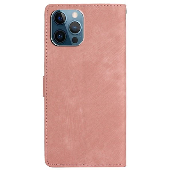 SKALO iPhone 15 Pro Max Lompakkokotelo PU-nahkaa - Ruusukulta Pink gold