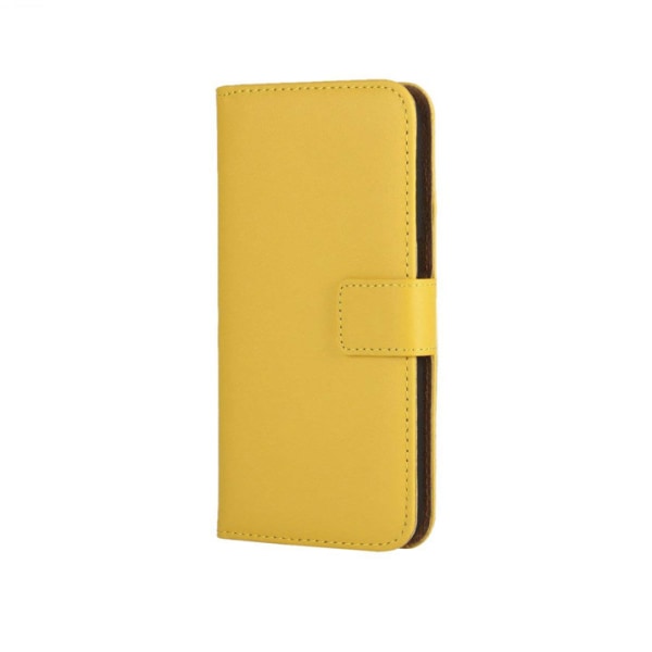SKALO iPhone 11 Pro Max Flip Cover m. Pung i Ægte Læder - Vælg f Yellow