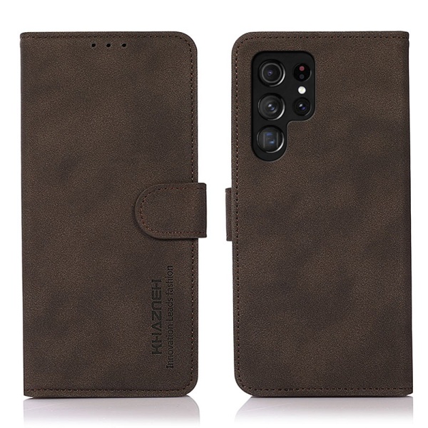 SKALO Samsung S24 Ultra KHAZNEH Lompakkokotelo PU-nahasta - Rusk Brown